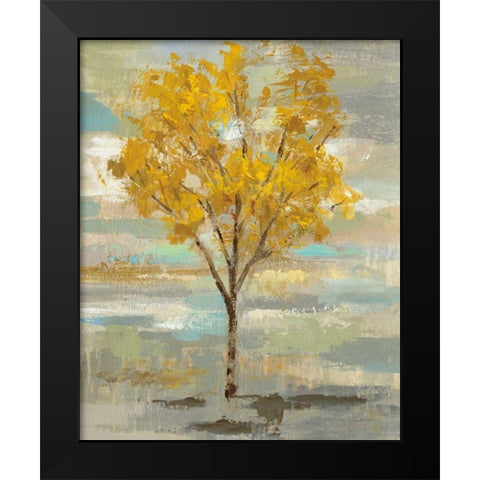 Golden Tree and Fog I Black Modern Wood Framed Art Print by Vassileva, Silvia