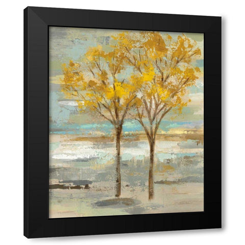Golden Tree and Fog II Black Modern Wood Framed Art Print by Vassileva, Silvia