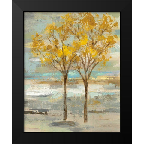 Golden Tree and Fog II Black Modern Wood Framed Art Print by Vassileva, Silvia
