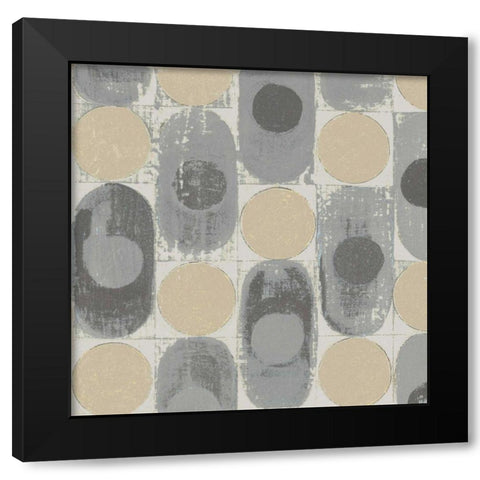 16 Blocks Square XVI Archroma Black Modern Wood Framed Art Print by Lovell, Kathrine