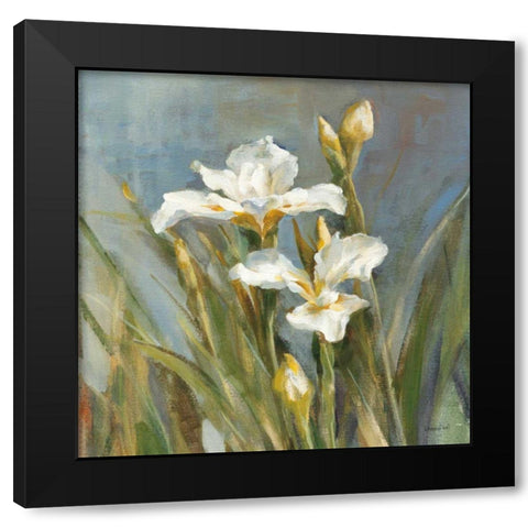 Spring Iris II Black Modern Wood Framed Art Print with Double Matting by Nai, Danhui