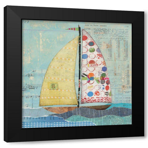 At the Regatta I Sail Sq Black Modern Wood Framed Art Print by Prahl, Courtney