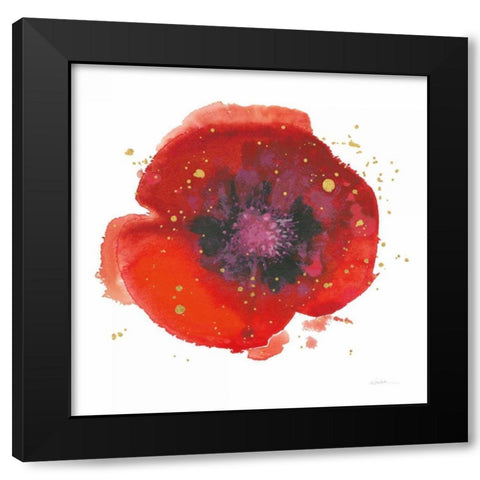 Splash V with Gold Black Modern Wood Framed Art Print with Double Matting by Novak, Shirley