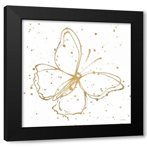 Golden Wings I Black Modern Wood Framed Art Print with Double Matting by Novak, Shirley