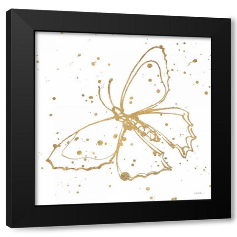 Golden Wings II Black Modern Wood Framed Art Print by Novak, Shirley