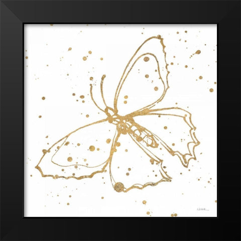 Golden Wings II Black Modern Wood Framed Art Print by Novak, Shirley