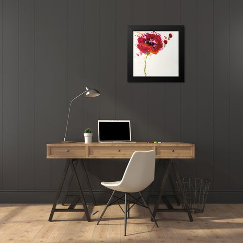 Poppy Master on White Black Modern Wood Framed Art Print by Griggs, Jan