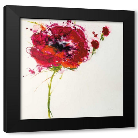Poppy Master on White Black Modern Wood Framed Art Print by Griggs, Jan