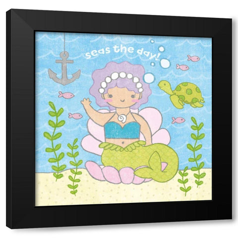 Magical Mermaid III Black Modern Wood Framed Art Print by Hershey, Moira