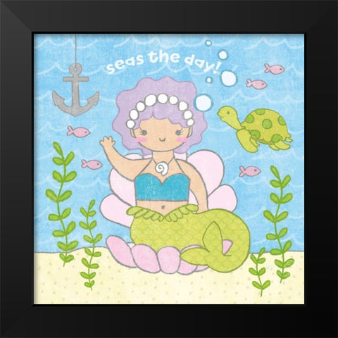 Magical Mermaid III Black Modern Wood Framed Art Print by Hershey, Moira