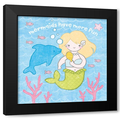 Magical Mermaid IV Black Modern Wood Framed Art Print by Hershey, Moira