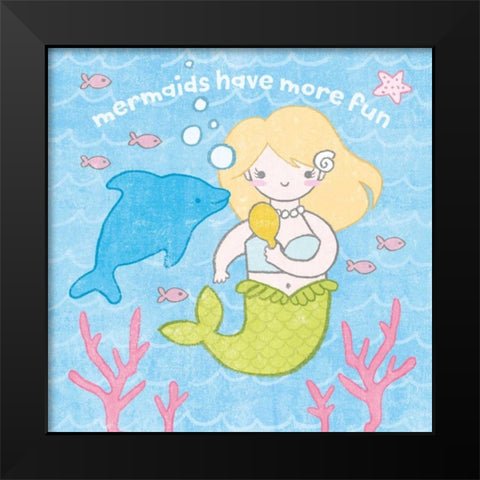 Magical Mermaid IV Black Modern Wood Framed Art Print by Hershey, Moira