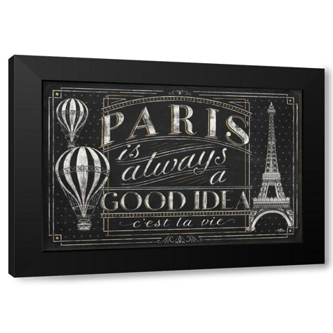 Vive Paris I Black Modern Wood Framed Art Print with Double Matting by Penner, Janelle