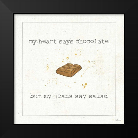 Calorie Cuties IV Black Modern Wood Framed Art Print by Pela Studio