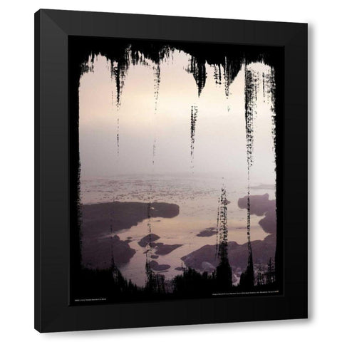 Painted Seaside II on Black Black Modern Wood Framed Art Print by Marshall, Laura
