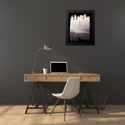 Painted Seaside III on Black Black Modern Wood Framed Art Print by Marshall, Laura