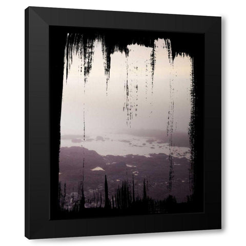 Painted Seaside III on Black Black Modern Wood Framed Art Print with Double Matting by Marshall, Laura