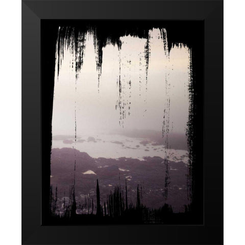 Painted Seaside III on Black Black Modern Wood Framed Art Print by Marshall, Laura
