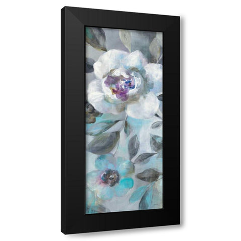 Twilight Flowers II Black Modern Wood Framed Art Print with Double Matting by Nai, Danhui