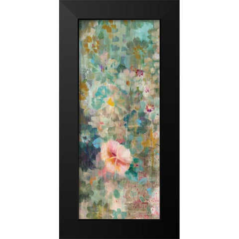 Flower Shower II Black Modern Wood Framed Art Print by Nai, Danhui