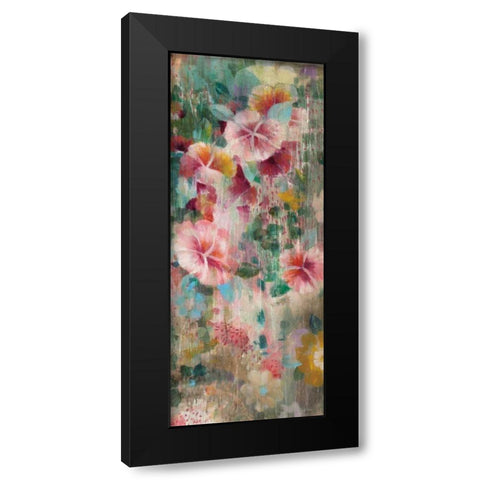 Flower Shower III Black Modern Wood Framed Art Print with Double Matting by Nai, Danhui