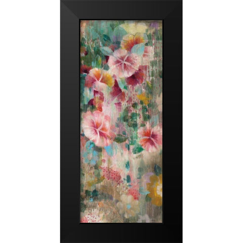 Flower Shower III Black Modern Wood Framed Art Print by Nai, Danhui