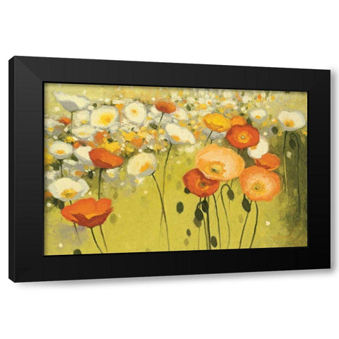 Spring Confetti Black Modern Wood Framed Art Print with Double Matting by Novak, Shirley