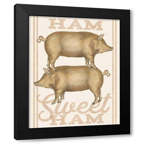 Ham Sweet Ham Black Modern Wood Framed Art Print with Double Matting by Schlabach, Sue