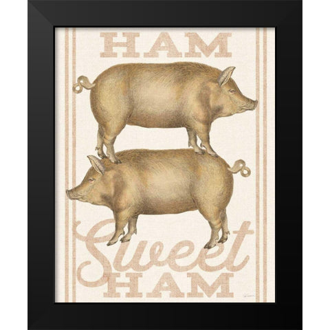 Ham Sweet Ham Black Modern Wood Framed Art Print by Schlabach, Sue