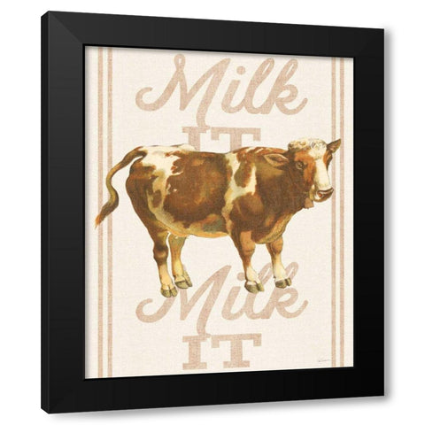 Milk it Milk it Black Modern Wood Framed Art Print with Double Matting by Schlabach, Sue