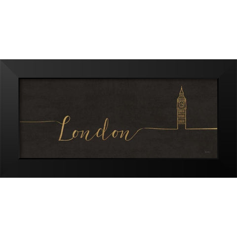 Underlined Cities III Black Black Modern Wood Framed Art Print by Charron, Veronique