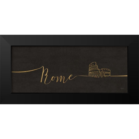 Underlined Cities IV Black Black Modern Wood Framed Art Print by Charron, Veronique