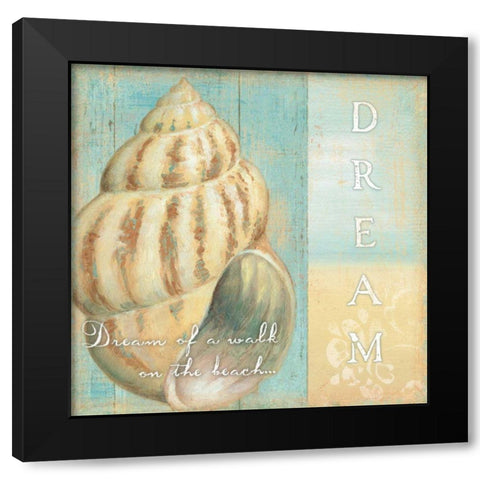 Soft Beach Quote I Black Modern Wood Framed Art Print with Double Matting by Brissonnet, Daphne