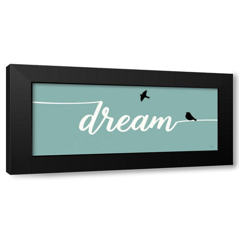 Birds on Words III Black Modern Wood Framed Art Print by Pela