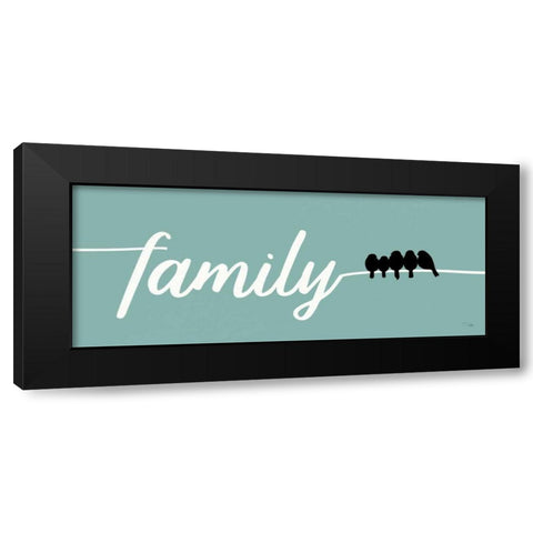 Birds on Words IV Black Modern Wood Framed Art Print by Pela