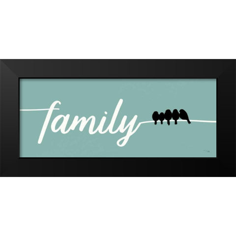 Birds on Words IV Black Modern Wood Framed Art Print by Pela