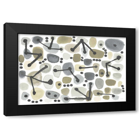 Mid Century I Achroma Black Modern Wood Framed Art Print with Double Matting by Warrick, Cheryl
