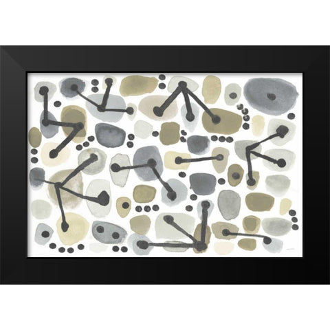 Mid Century I Achroma Black Modern Wood Framed Art Print by Warrick, Cheryl
