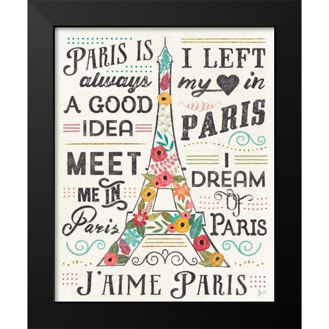 Travel Blossoms I Light Black Modern Wood Framed Art Print by Aiken, Jess