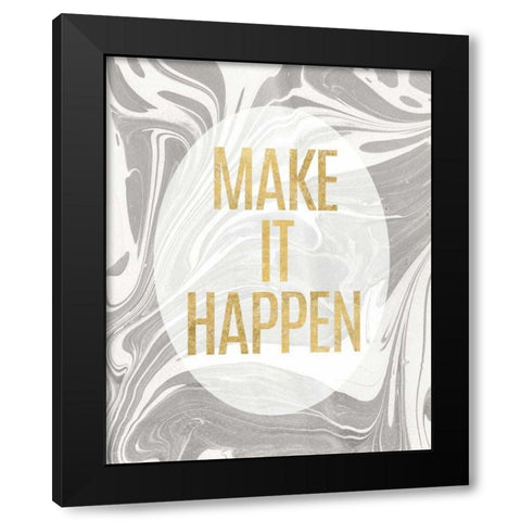 Lets Go for the Gold I Black Modern Wood Framed Art Print by Wild Apple Portfolio