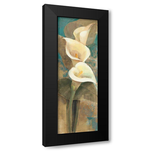 Calla Lily Trio Panel Black Modern Wood Framed Art Print with Double Matting by Hristova, Albena