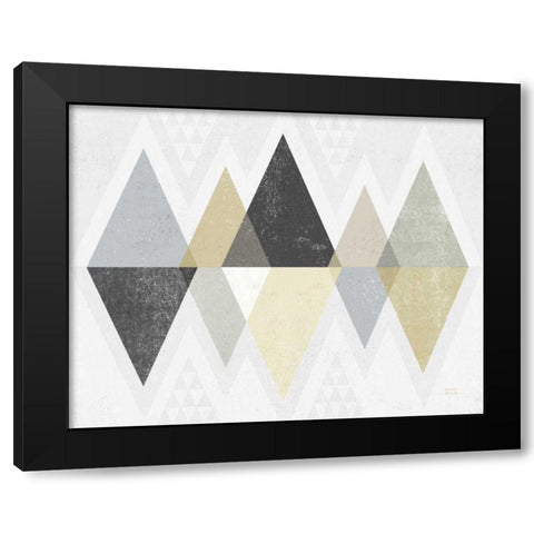 Mod Triangles II Archroma Black Modern Wood Framed Art Print by Mullan, Michael