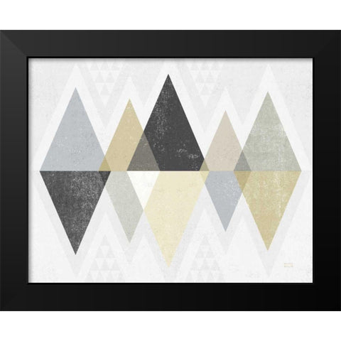 Mod Triangles II Archroma Black Modern Wood Framed Art Print by Mullan, Michael