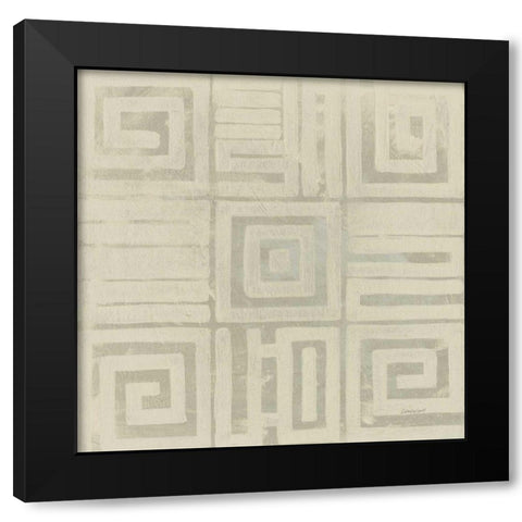Geometric Tone on Tone III Dark Black Modern Wood Framed Art Print by Lovell, Kathrine