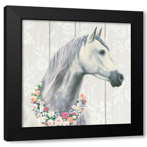 Spirit Stallion I on wood Square Black Modern Wood Framed Art Print with Double Matting by Wiens, James