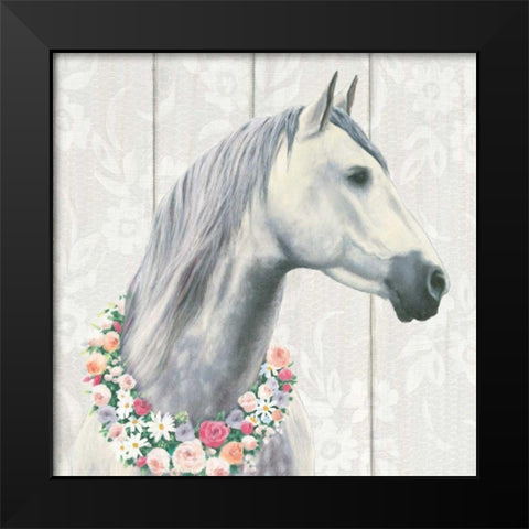 Spirit Stallion I on wood Square Black Modern Wood Framed Art Print by Wiens, James