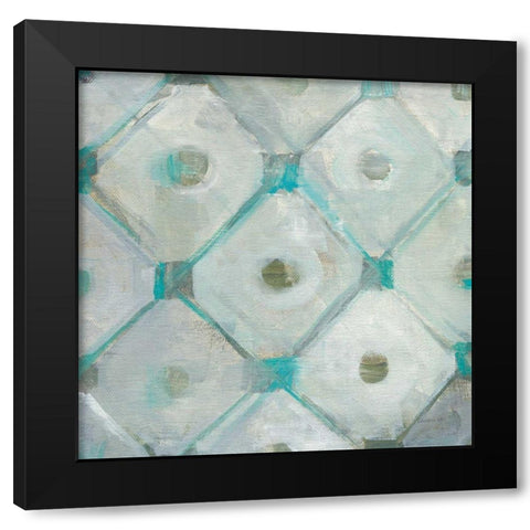 Tile Element I Black Modern Wood Framed Art Print with Double Matting by Nai, Danhui