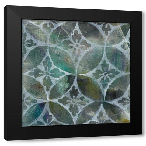 Tile Element II Black Modern Wood Framed Art Print with Double Matting by Nai, Danhui