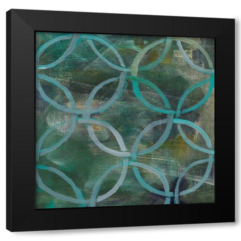 Tile Element III Black Modern Wood Framed Art Print with Double Matting by Nai, Danhui