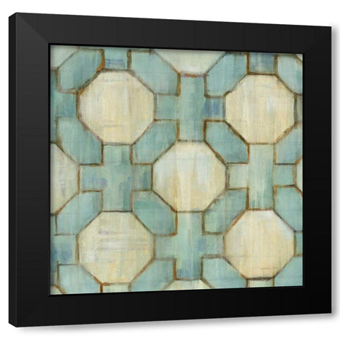 Tile Element V Black Modern Wood Framed Art Print with Double Matting by Nai, Danhui